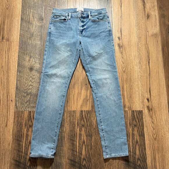 Frame Le Garcon Jeans in Jadite Wash Blue Women's Size 27 In Excellent Condition - Picture 1 of 7
